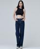 Marop 9101 Brushed High-Rise Wide Denim Pants (Dark Indigo)