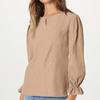 Women's Casual And Fashionable Color Round Neck Sleeve Long Sleeved Top