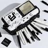 Music Note Star Print Pen Bag Cat Ear Design Stationery Bag Portable Pencil Case  Stationery Gift