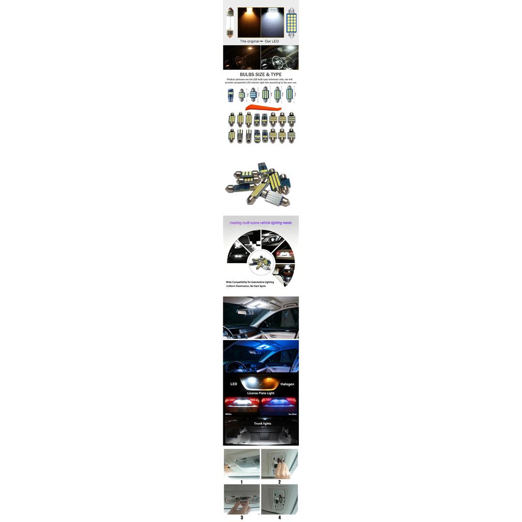 High-Quality LED Interior Kit for Citroen C4 Picasso Grand Picasso 1 MK1 2007-2013 Error-Free Dome Map Trunk Automotive Lamps