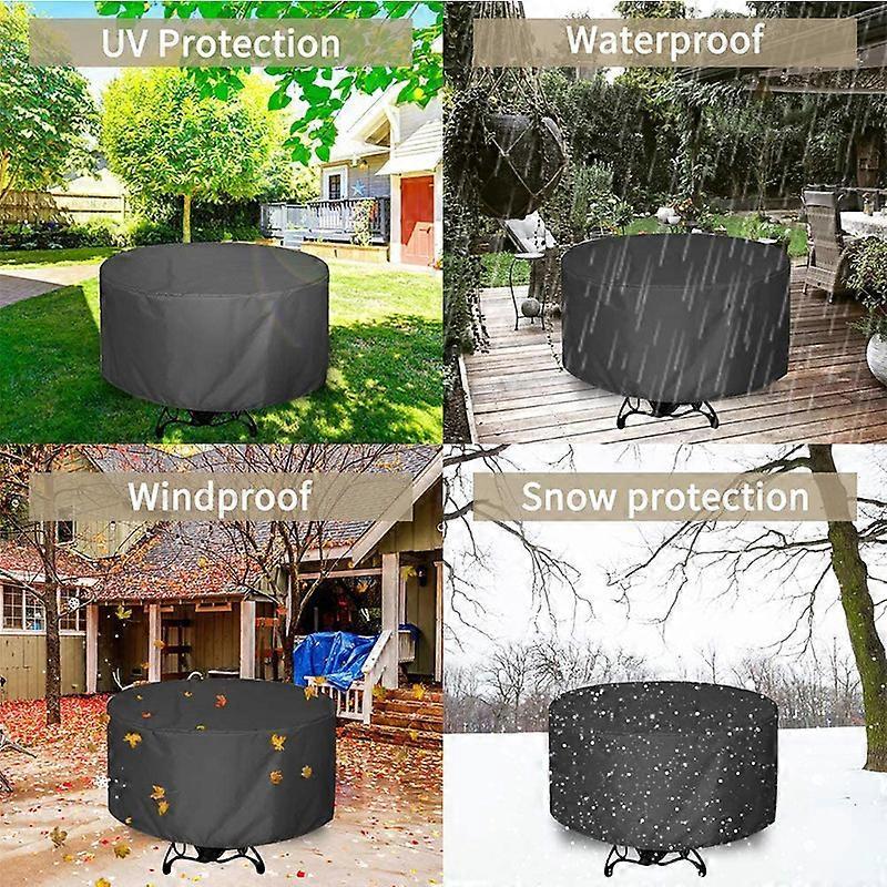 Round Garden Table Cover Cover Outdoor Garden Waterproof Anti-UV Oxford Robust Cover Garden Table and Chair 230X100CM