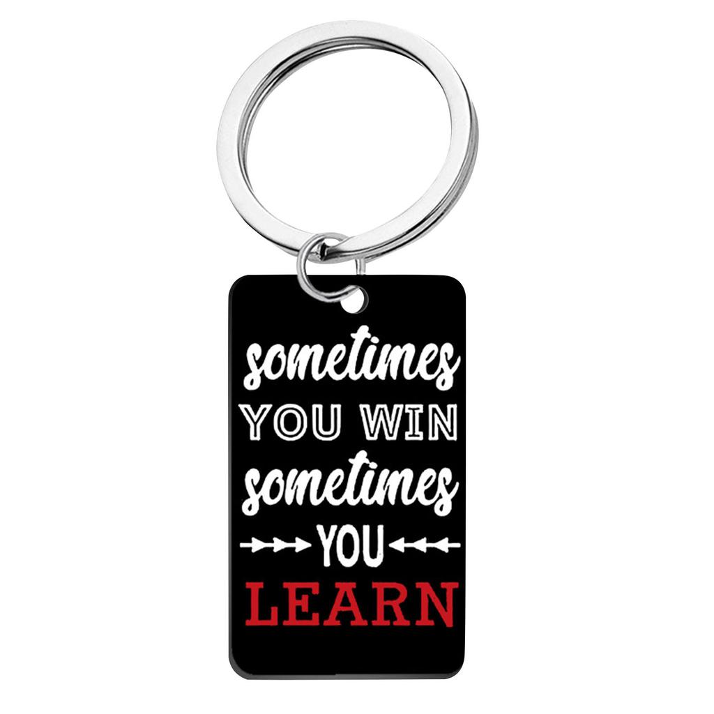 Stainless Steel Inspirational Quote Keychain There Is No Elevator To Success You Have To Take The Stairs Motivational Key Ring Durable Metal Pendant
