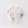 Newborn Spring/Autumn Cotton Velcro Jumpsuit - Warm Padded Butterfly Design for Infants and Toddlers