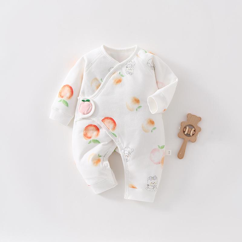 

Newborn Spring/Autumn Cotton Velcro Jumpsuit - Warm Padded Butterfly Design for Infants and Toddlers 59