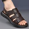 TUINANLE Non Slip Soft Breathable Mens Summer Sandals Casual Fashion Versatile Plus Size Leather Flat Slip On Sandals for Men