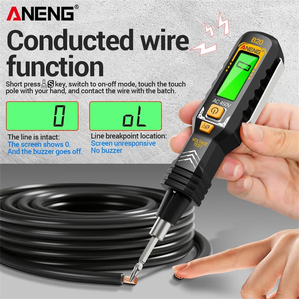ANENG B20 Insulated Screwdriver Double Head Dual-use Slotted Cross Tester Pen Screw Driver Repair Voltage Meter Hand Tools