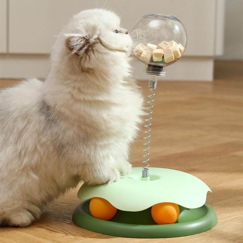 Cat Puzzle Food Leaking Ball Toy Cat Dog Interactive Treat Leaking Toy Slow Cat Dog Feeder Cat Turntable Toys Pet Supplies