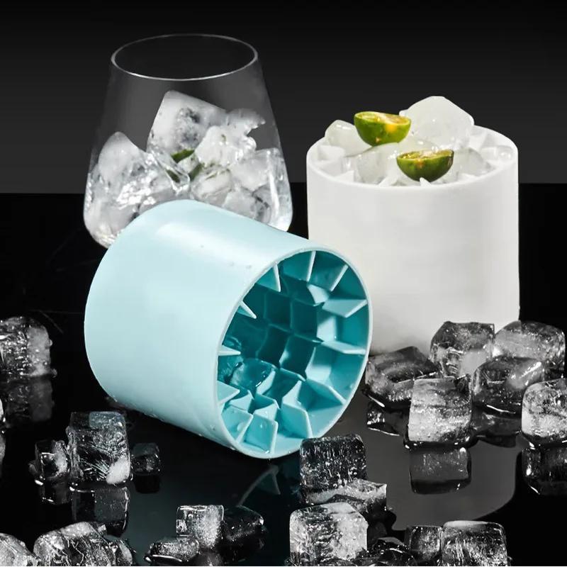 Soft Silicone Ice Mold DIY Cylinder Shaped Ice Maker Summer Cold Beer Whisky Accessory Creative Ice Block Mold Barware Tools