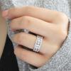 Stylish Lady Silver Color Finger Ring with Bright Zirconia Female Fashion Wedding Band Accessories Women Jewelry Gift