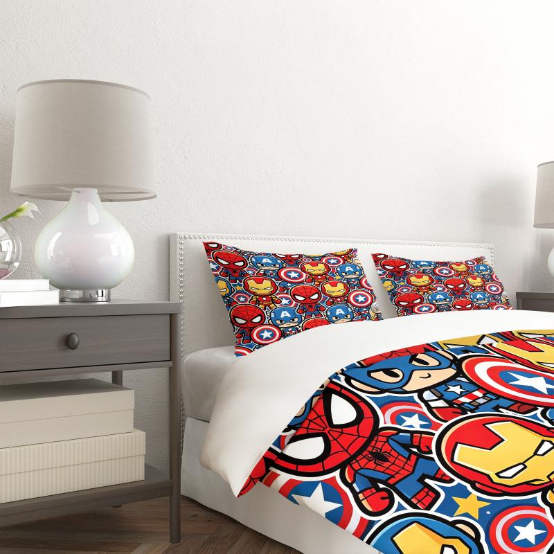 Cute Marvel Superhero Duvet Cover Set Comforter Cover Bedding Set No Filler For Teens Bedroom Living Room Decor