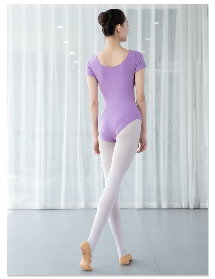 Cotton Adult Backless Sherbin Women's Short Sleeve Dance Ballet Leotard
