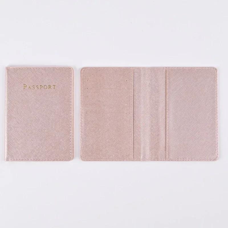 New Solid Color PU Leather Passport Cover with Multi-functional Card Case