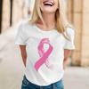 Women's Casual Neck Short Sleeve Pullover T-Shirt with Breast Print