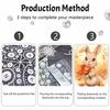 5D Pearl Painting Kit Framed with Cute Autumn Bunny Design Sparkling Bead Art Canvas DIY Relaxing Craft for Home Wall Decor Gift Set