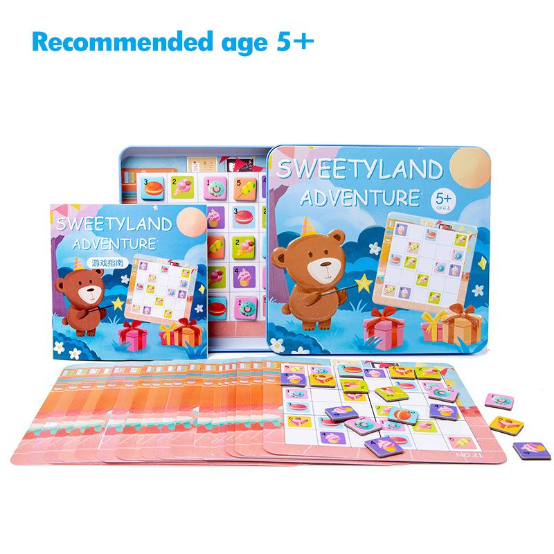 

Children Montessori Thinking Game Sudoku Toys Magnetic Puzzle Tin Box Travel Toy Early Education Number Board Games Sensory Toys