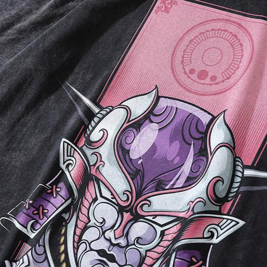 Washed And Old Small Neckline Short-Sleeved T-Shirt Men'S Harajuku Hiphop Retro Pure Cotton Heavy Trendy Brand Half-Sleeved Tee