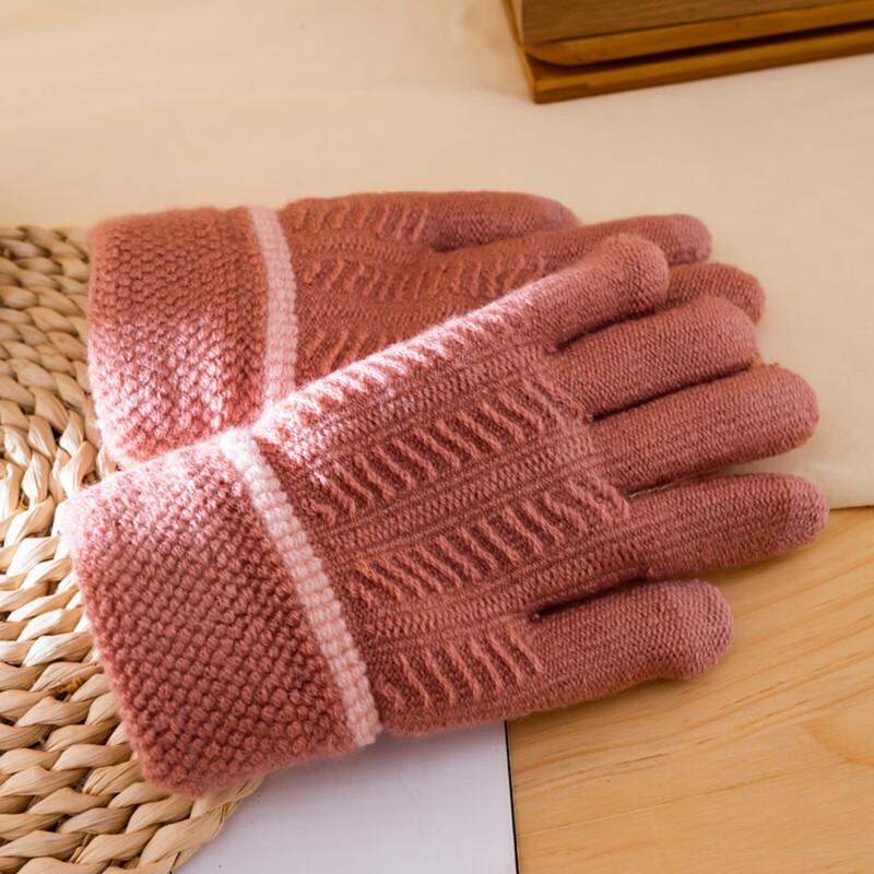 Зимние вязаные перчатки из имитации кашемира