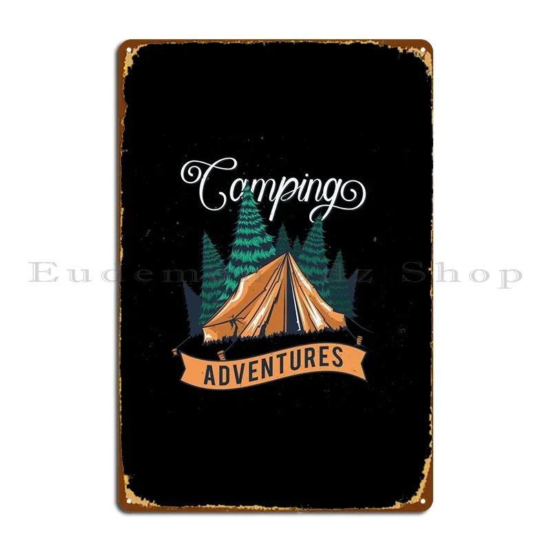 Camping Adventures Metal Sign Garage Garage Decoration Garage Designer Tin Sign Poster 20x30cm(7.8x11.8inch)