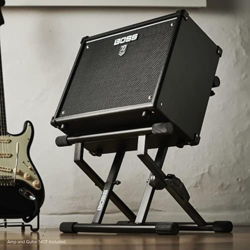 BOSS BAS-1 Stand for Boss Amps, Compatible with Up to 21kg, Adjustable Back Width, Foldable, Rugg...