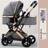 Reversible High Landscape 3-in-1 Baby Stroller with Reclining Seat and Shock Absorption