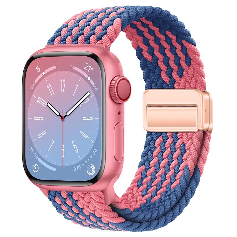 

Плетеный ремешок для Apple Watch Band 44 мм 40 45 49 41 мм 38 пряжка Браслет iWatch Серия se 7 3 6 8 9 10 11 Ultra 3 Магнитный ремешок 42mm 44mm 45mm 49mm