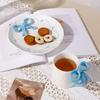 Nordic 3D Bow Cute Plate and Coffee Mug Hand-painted Ceramic Plate Ornament Sliving Bedroom Dining Table Snack Fruit Salad Plate