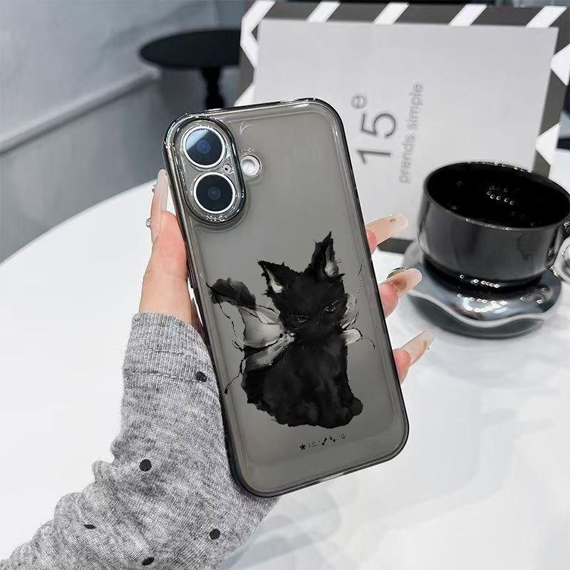 

Чорний Кіт Ангел Чохол для iPhone 13, 14, 15 Pro Max, 16, 17 Pro - Милий Дизайн з Повним Покриттям iPhone 14 Plus