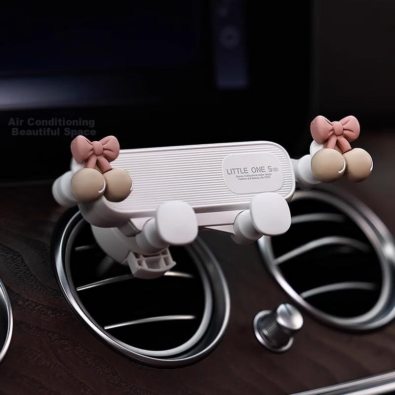 Dijialun Cartoon Cute Car Phone Holder, Universal for Women, Air Vent Mount, Navigation, Gravity Car Interior Accessory, Complete Set of Good Products