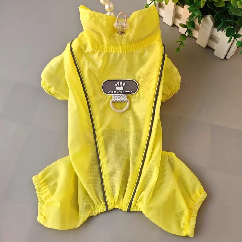 

Small Dog Raincoat Spring Summer Pet Waterproof Clothing Jumpsuit Yorkie Pomeranian Poodle Bichon Schnauzer Dog Clothes Apparel S жёлтый
