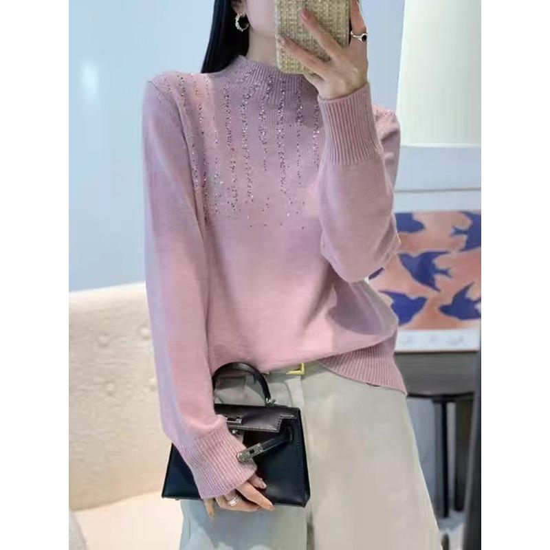 Base Layer Women's Semi-high-neck Knitted Sweater Women's Loose-fitting Inner Sweater