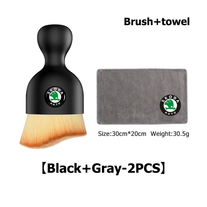 Car Detailing Soft Wool Brush Dashboard Gap Cleaning Dust Remove Wash Towel For Skoda Kodiaq Fabia Kamiq Karoq Octavia 2 3 Rapid udcx63