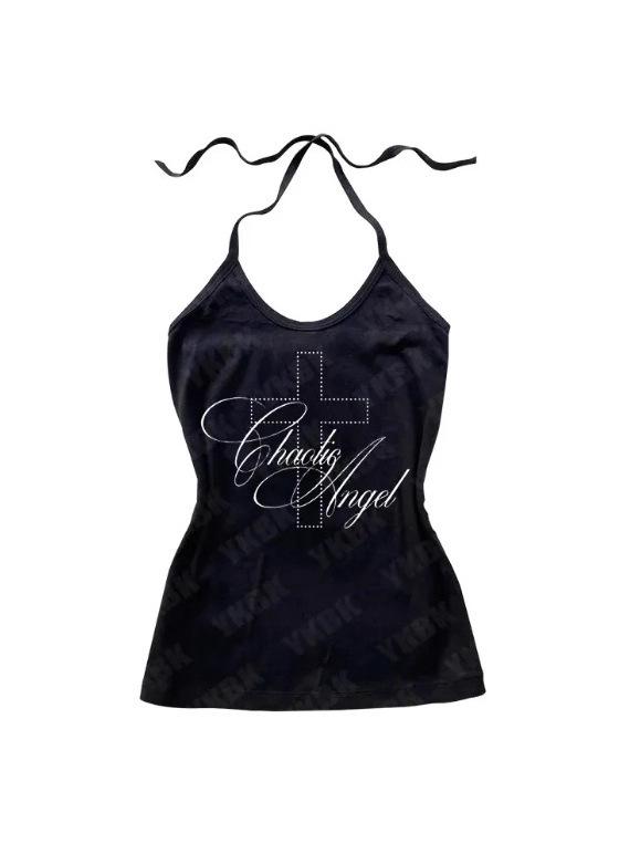 Y2K Sexy American Girl Graphic Vest Top - Women's Short Sleeve Tee