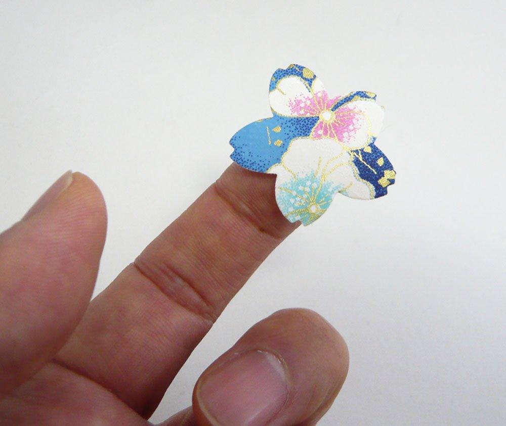 Kawasumi Washi Special Kyoto Yuzen Chiyogami Stickers Blossom 60 Hand-Dyed (Cherry Design, Stickers)