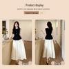 Chic Summer Sleeveless Black Vest & Waist-Cinching Skirt Set