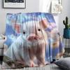 Pig Print Flannel Blanket, High quality Comfortable for All Seasons, Home Decor, Warmth and Comfort, Perfect for Christmas Gifts