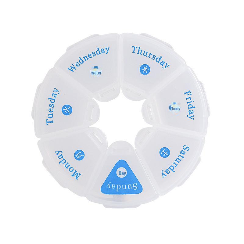 

Портативный еженедельный органайзер для лекарств: Компактный 7-дневный контейнер для таблеток для использования в дороге прозрачный