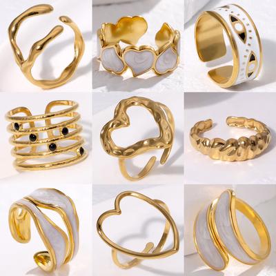 Women's French Vintage Titanium Steel Open Ring Non Fading High End Stainless Steel Ring Creative Design Open Rings