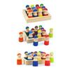 Montessori Sorting Board Puzzle Game Solid Wood Rainbow/Macaron Color Tray Villain Bead Color Cognition Matching Educational Toy