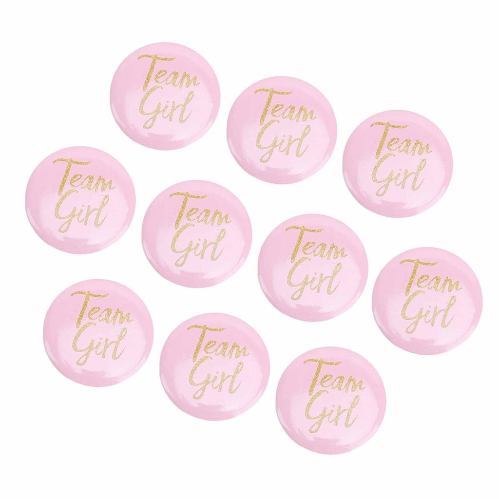 10Pcs Gender Reveal Button Pins Tinplate Baby Shower Party Favors Decoration Supplies