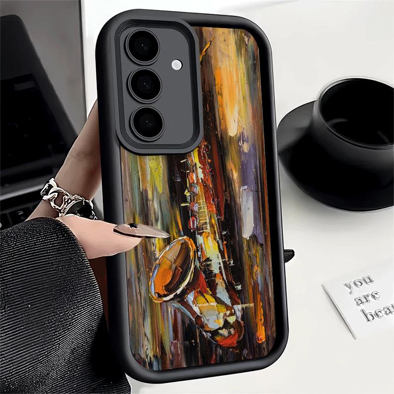 Phone Case for Samsung Galaxy A17 A16 A15 A14 A13 Saxophone Instrument Music A56 A36 A26 A55 A35 A25 A54 A34 A24 A53 A33 A23 A07