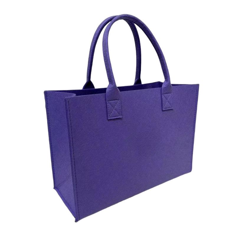 Red Festive Felt Tote Bag for Holiday Gifts and Souvenirs