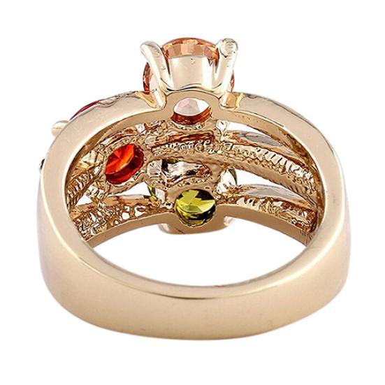 Women's Luxury Cubic Zirconia Crystal 9K Gold Plated Ring Cocktail Party Jewelry