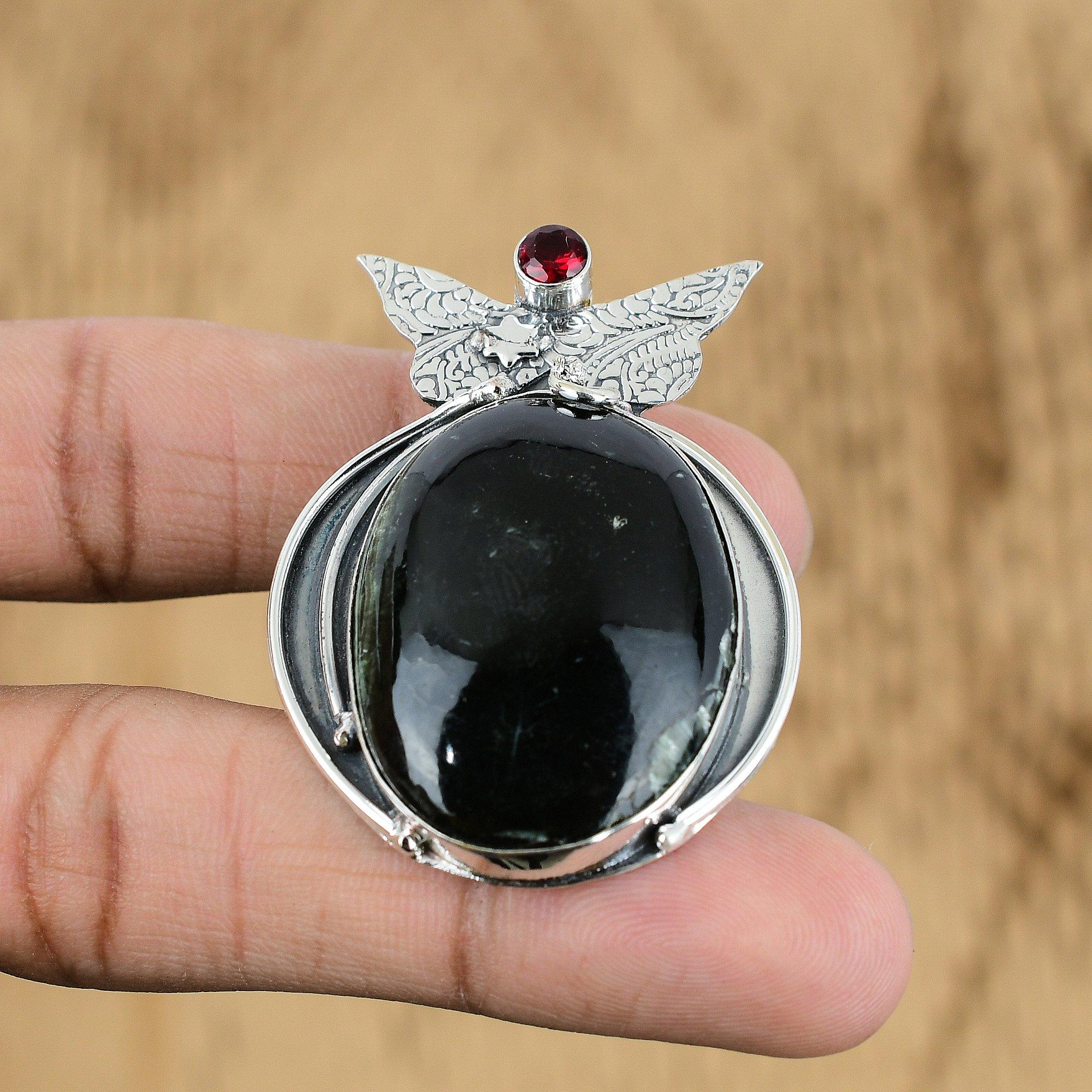 

Natural Seraphinite Gemstone Jewelry 925 Sterling Silver Pendant For Women