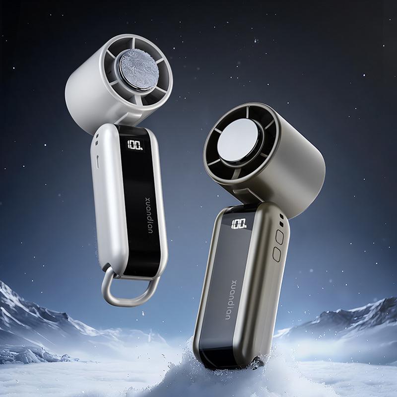 

Ice Cooling Dual-Duct Lightweight Turbo Fan: Handheld, Folding, and Neck-Hanging Options Handheld Cooling Pure White Fan
