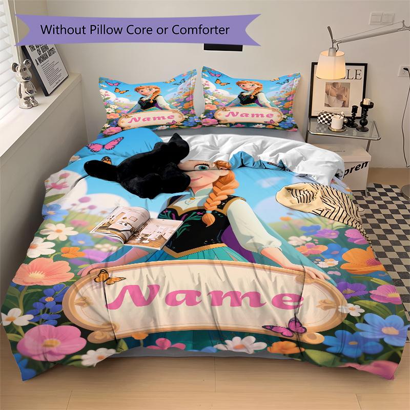 Custom Textile Mermaid Garden Bedding 3 Piece Set HD Print Duvet Cover Pillowcases for Teens Adult Bedroom Decoration