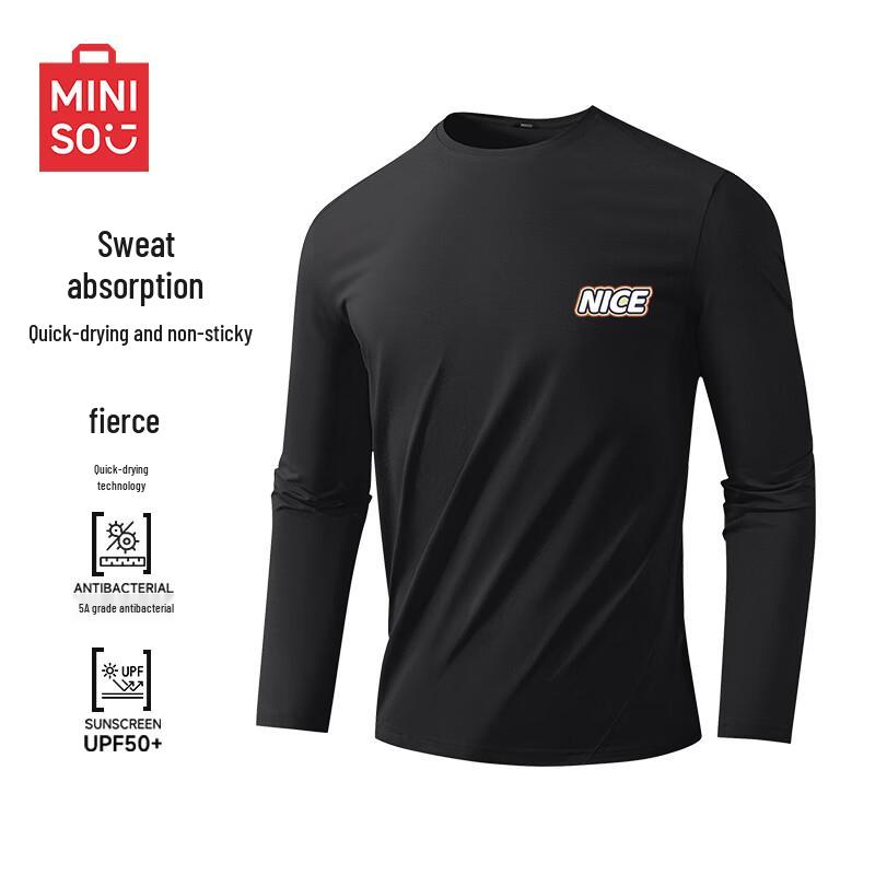 MINISO Men s Quick-Dry Long Sleeve Sports T-Shirt L