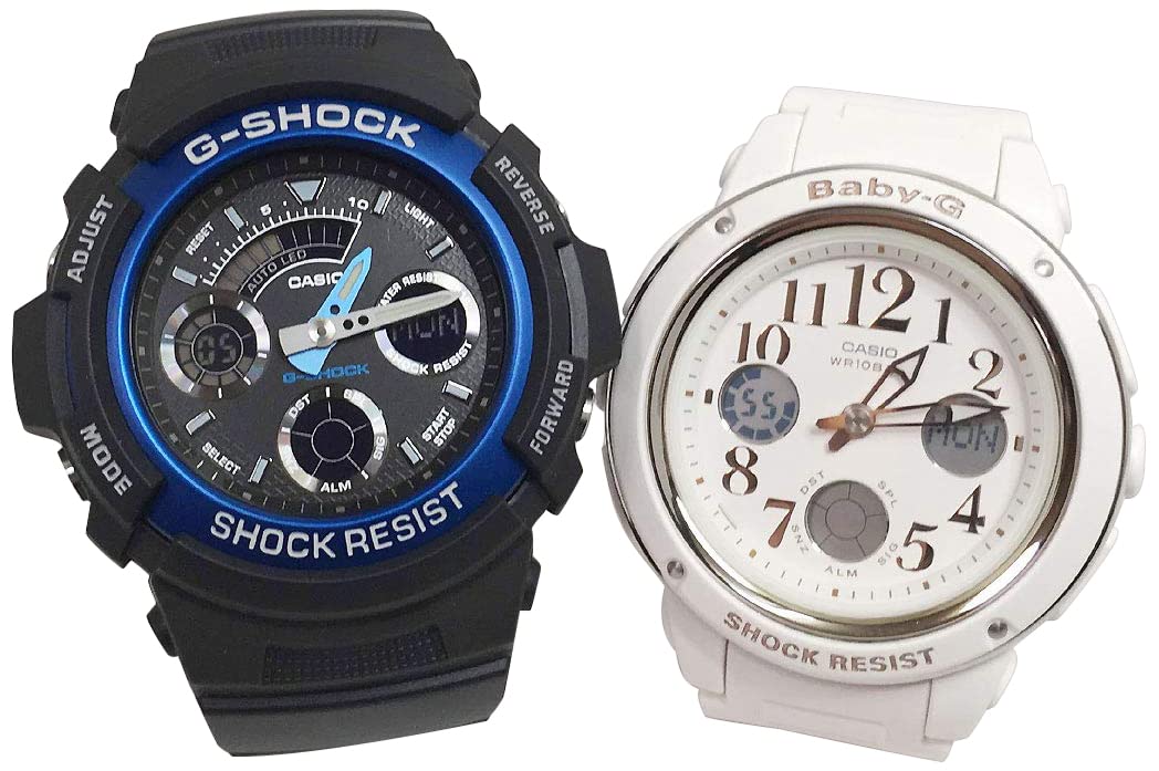 Casio Пара часов в оригинальном наборе футляров G-SHOCK, G-Shock и Baby-G, 2, AW-591-2AJF и BGA-150EF-7BJF
