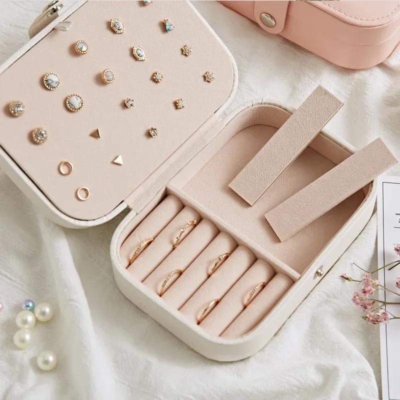 Jewelry Box Jewelry Organizer Portable Travel Jewellery Case Locket Necklace Lipstick Earring Ring Holder for Woman Accessories