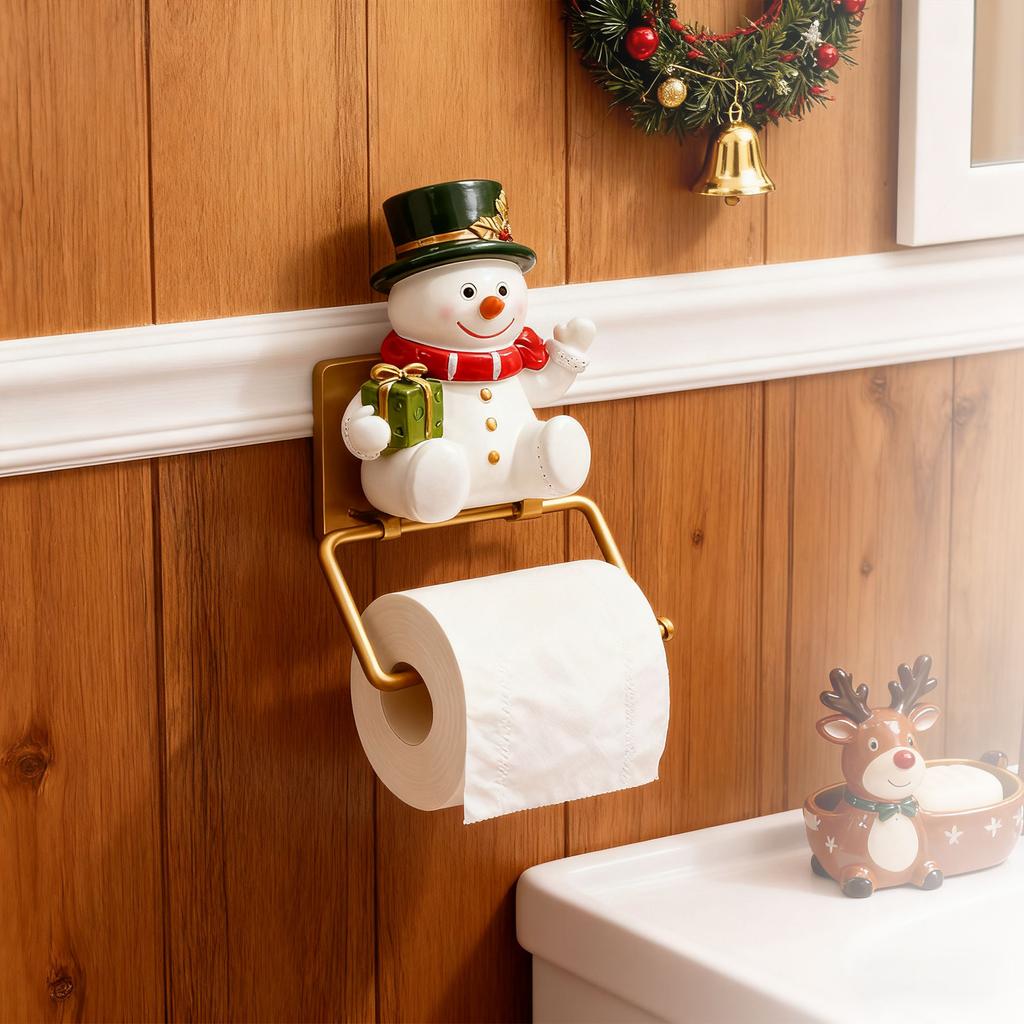 Neuer Weihnachts-Schneemann-Claus-Taschentuchhalter Heim-Toilettendekoration Grenzüberschreitendes Kunstharzhandwerk