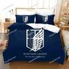 Home Textile Cartoons  Attack on Titan Cover Duvet Cover Pillow Case Boy Girl Polyester Bedding Set King Queen Twin Size